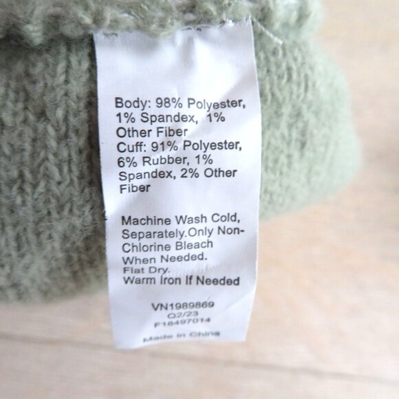 Soft Knit Chevron Pattern Light Green Mittens Warm Winter Gloves Womens OS - Picture 3 of 6